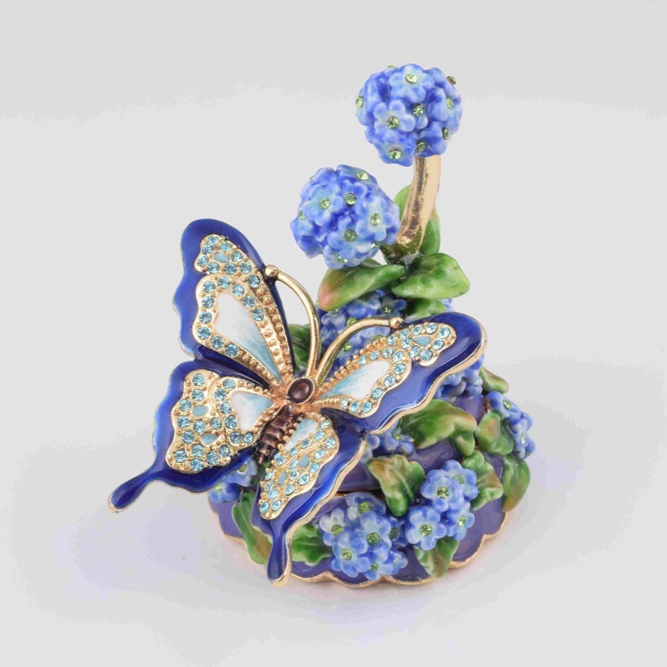 Blue Butterfly on Flowers - Exquisite Decor