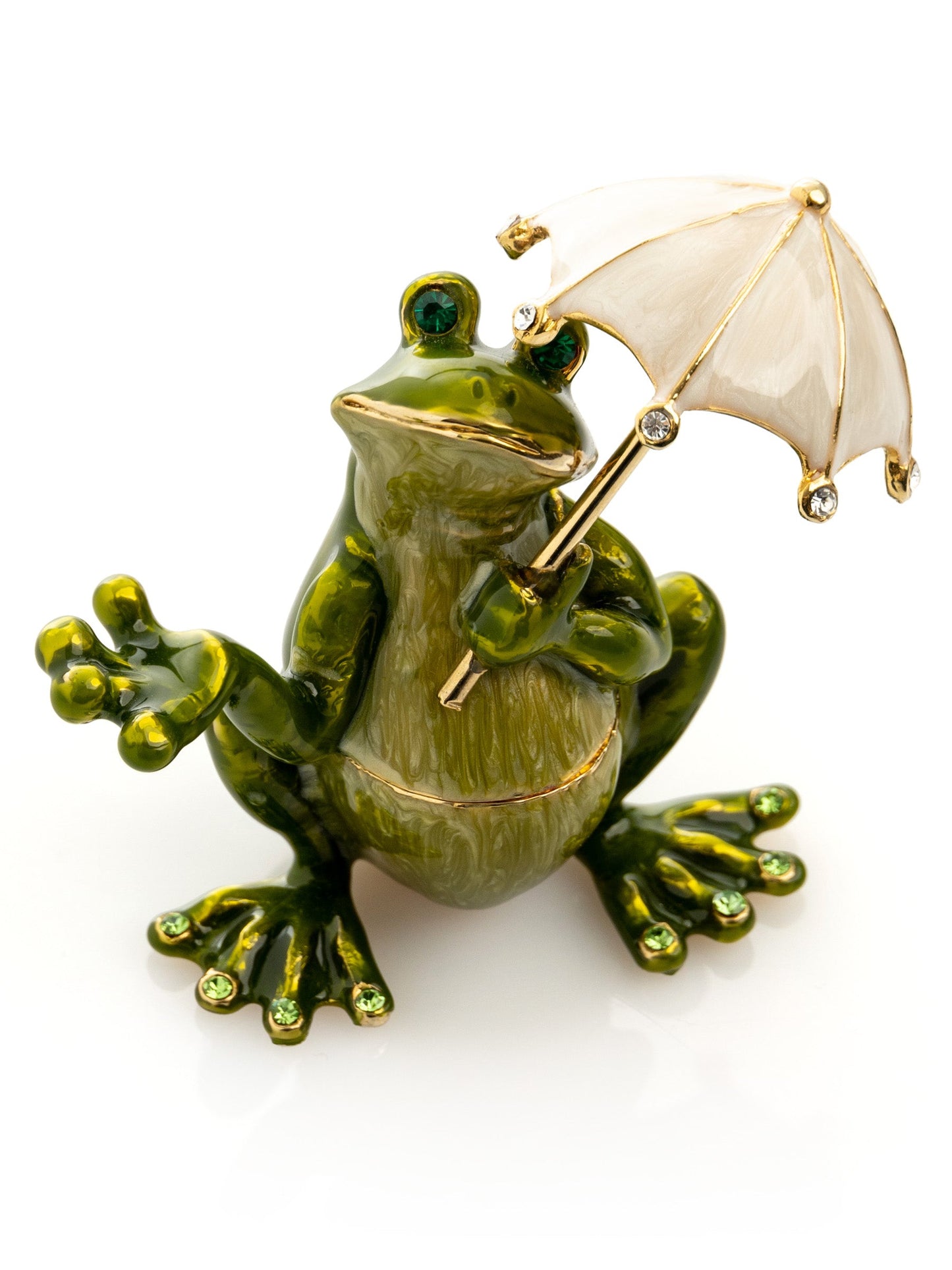 Frog holding an umbrella - Exquisite Decor