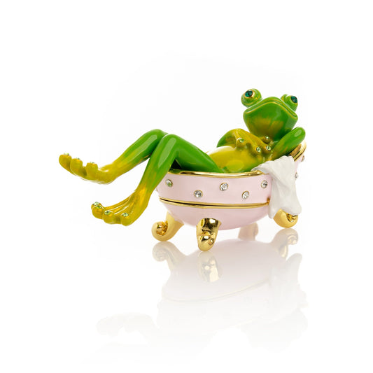 Keren Kopal Frog In Bathtub Trinket Box
