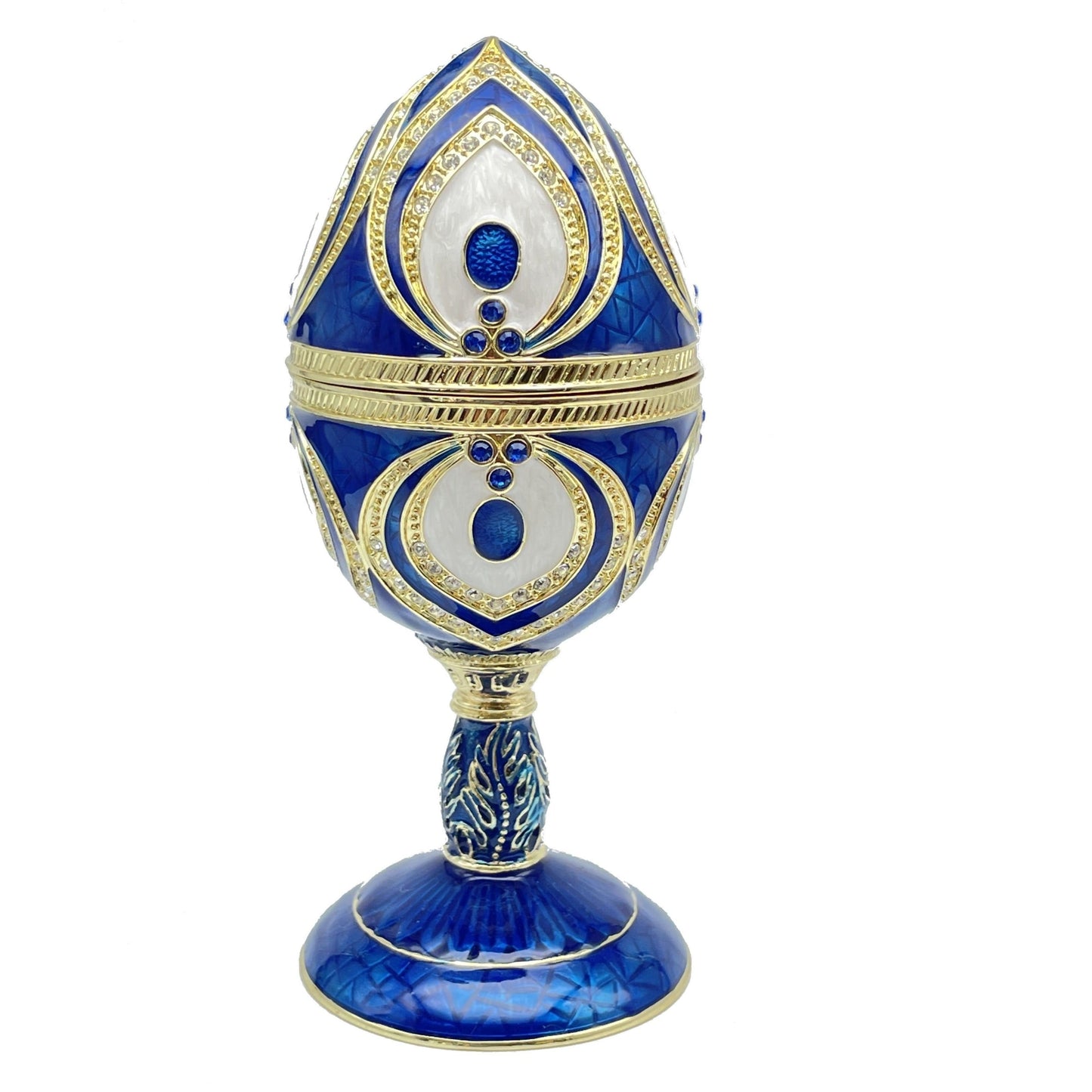 Blue Faberge Egg Beethoven Music Playing - Exquisite Decor