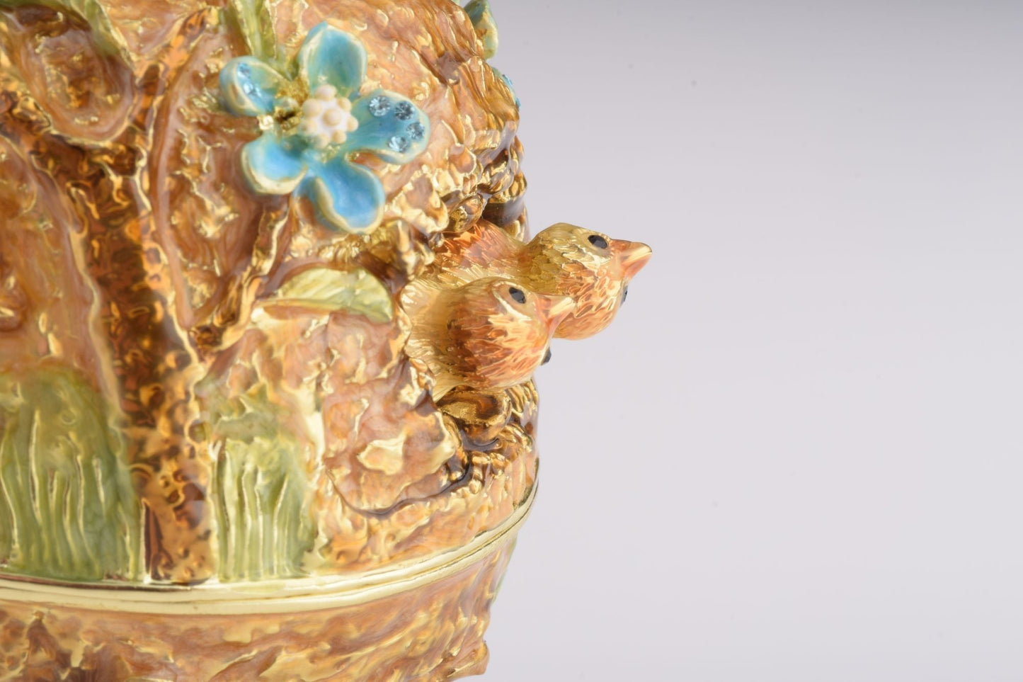 Keren Kopal Brown Faberge Egg with Owls Nest