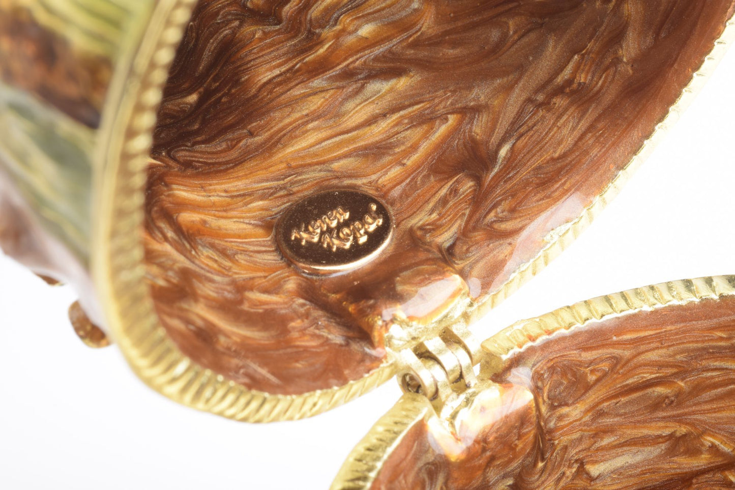 Keren Kopal Brown Faberge Egg with Owls Nest