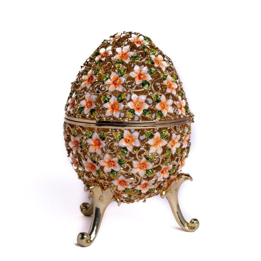 Keren Kopal Faberge Egg Decorated with Flowers