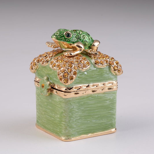 Keren Kopal Green Box with Frog Trinket Box