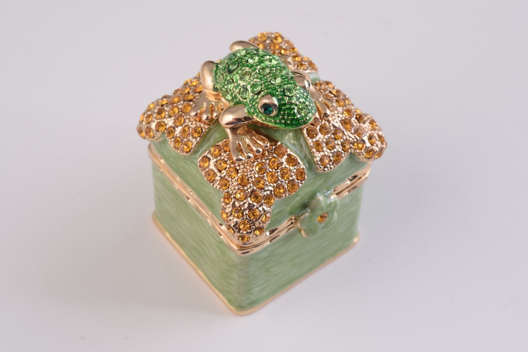 Keren Kopal Green Box with Frog Trinket Box