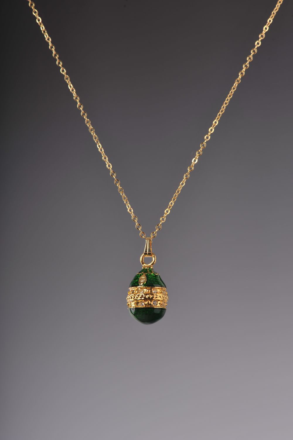 Keren Kopal Green & Gold Egg Pendant Locket Necklace