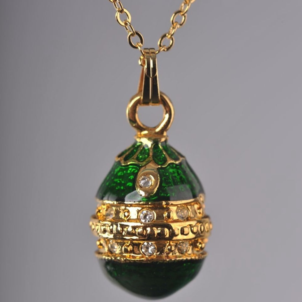 Keren Kopal Green & Gold Egg Pendant Locket Necklace