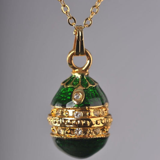 Keren Kopal Green & Gold Egg Pendant Locket Necklace