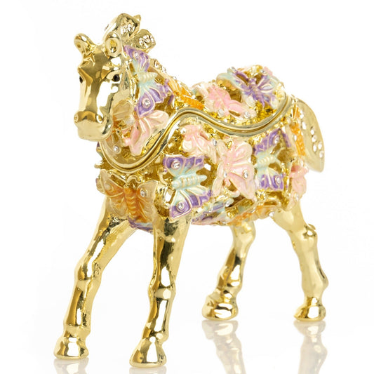 Keren Kopal Golden Horse Decorated with butterflies