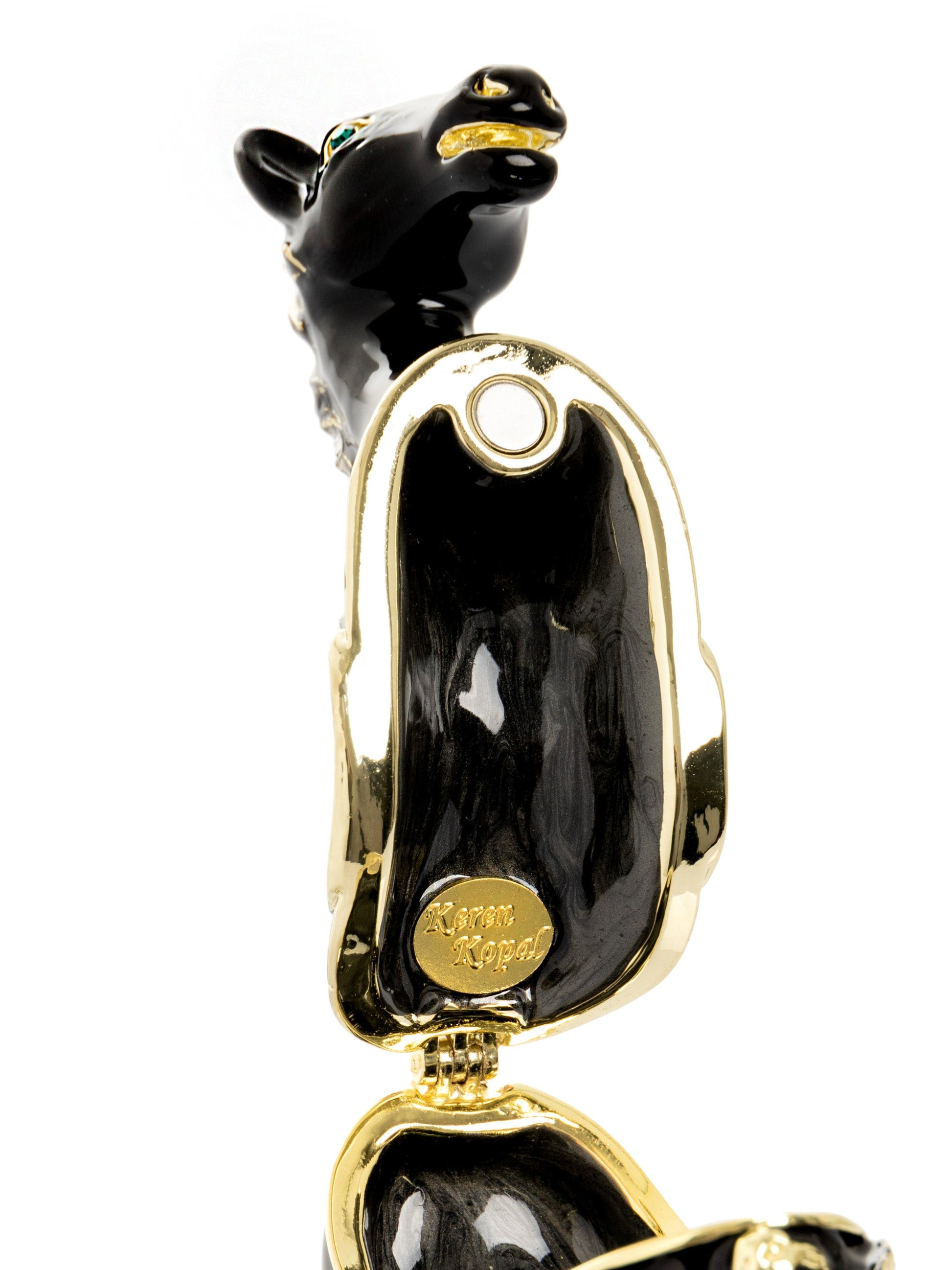 Keren Kopal Black & Gold Vintage Rocking Horse Trinket Box