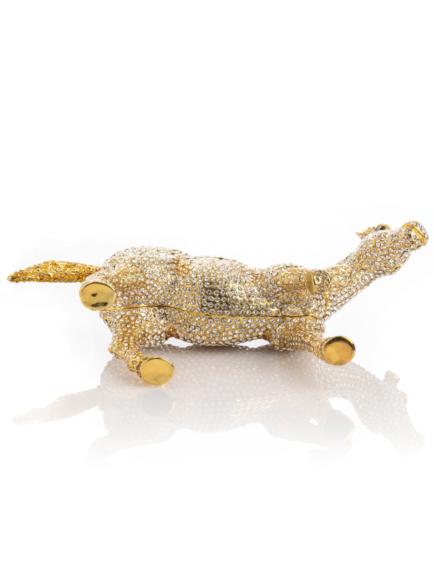 Keren Kopal Large Golden Horse Decorated with White Crystals