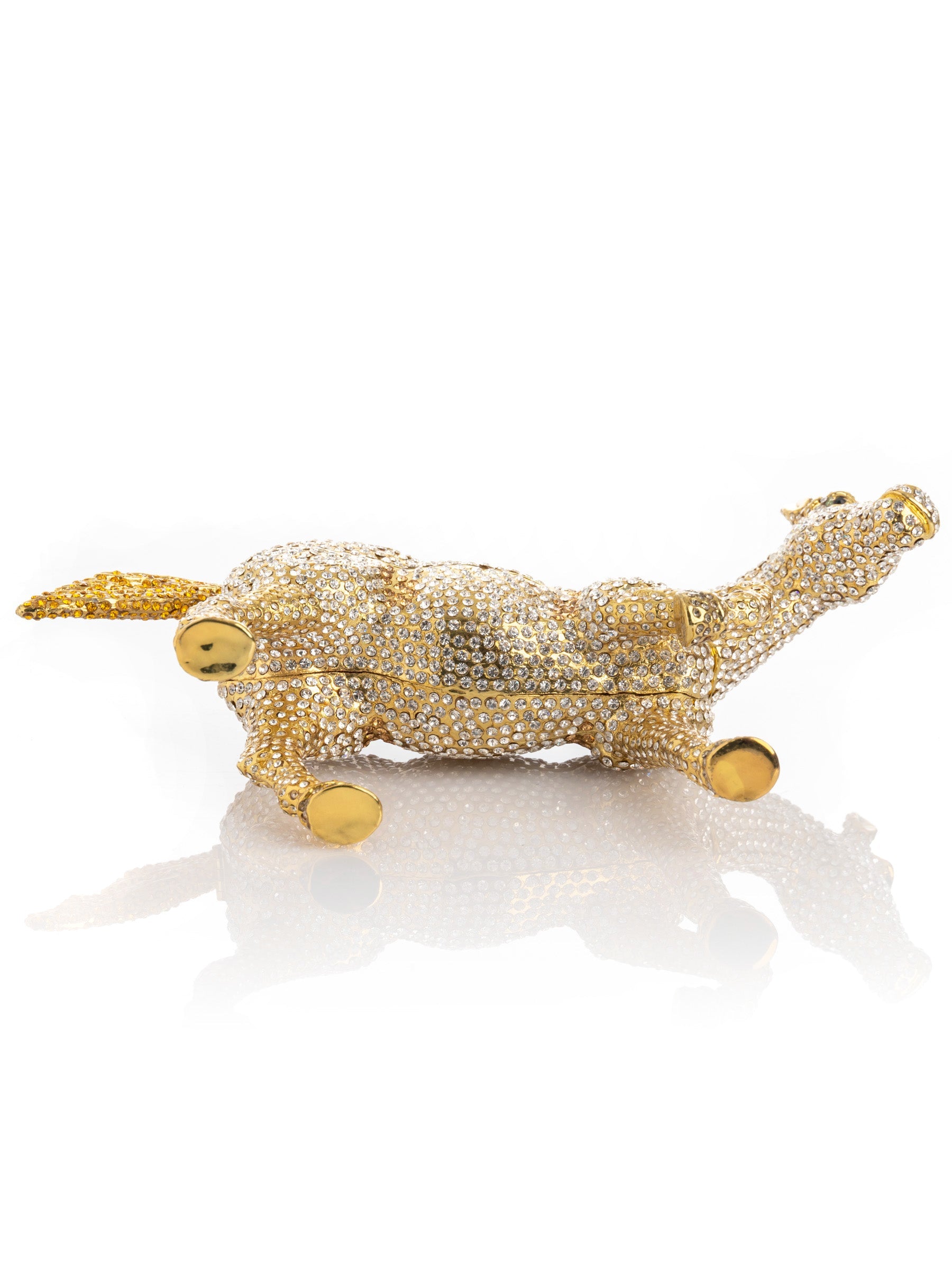 Keren Kopal Large Golden Horse Decorated with White Crystals