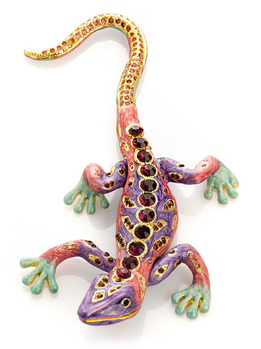 Purple Lizard Jewelry Trinket Box - Exquisite Decor