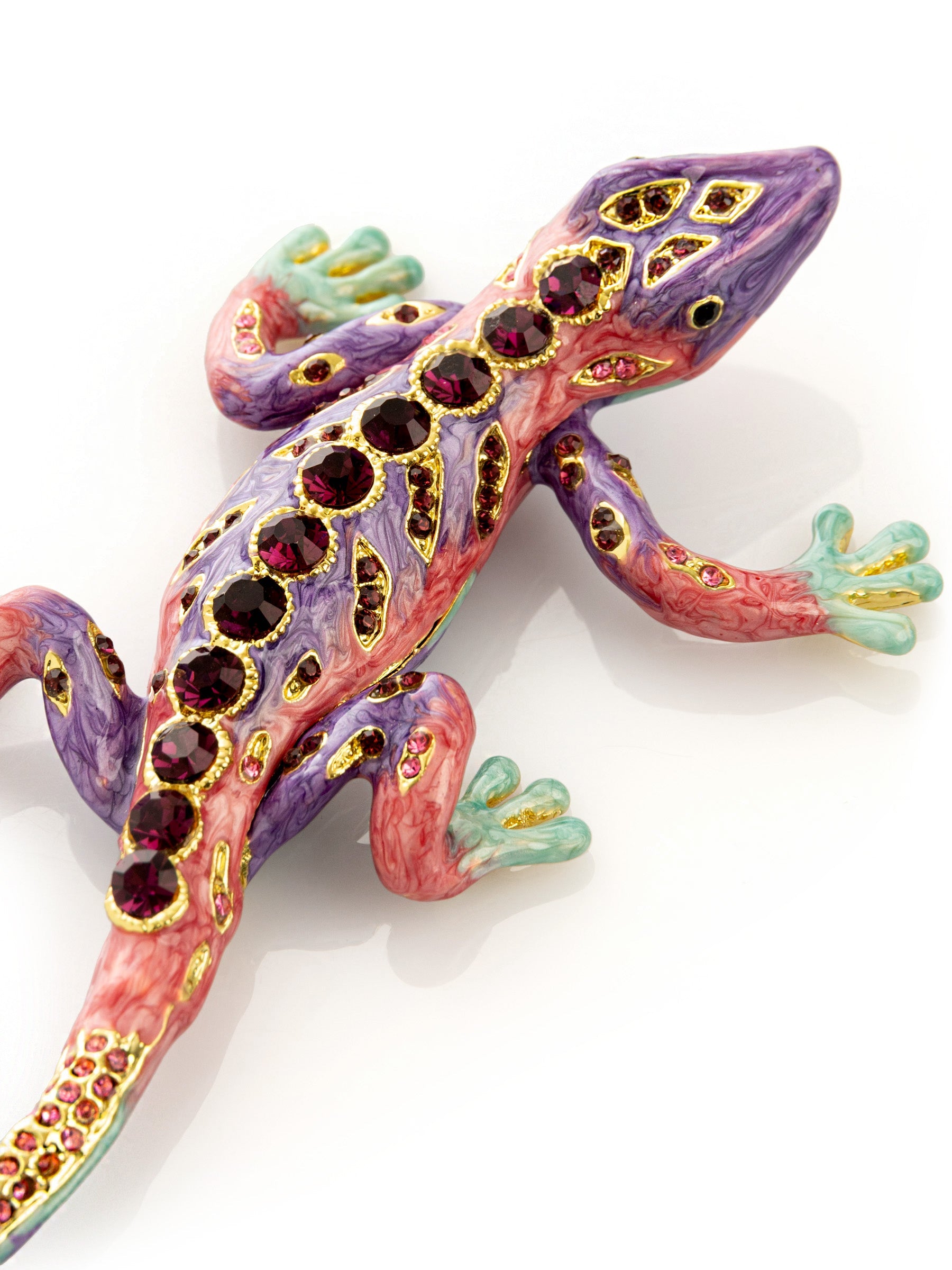 Keren Kopal Purple Lizard Jewelry Trinket Box