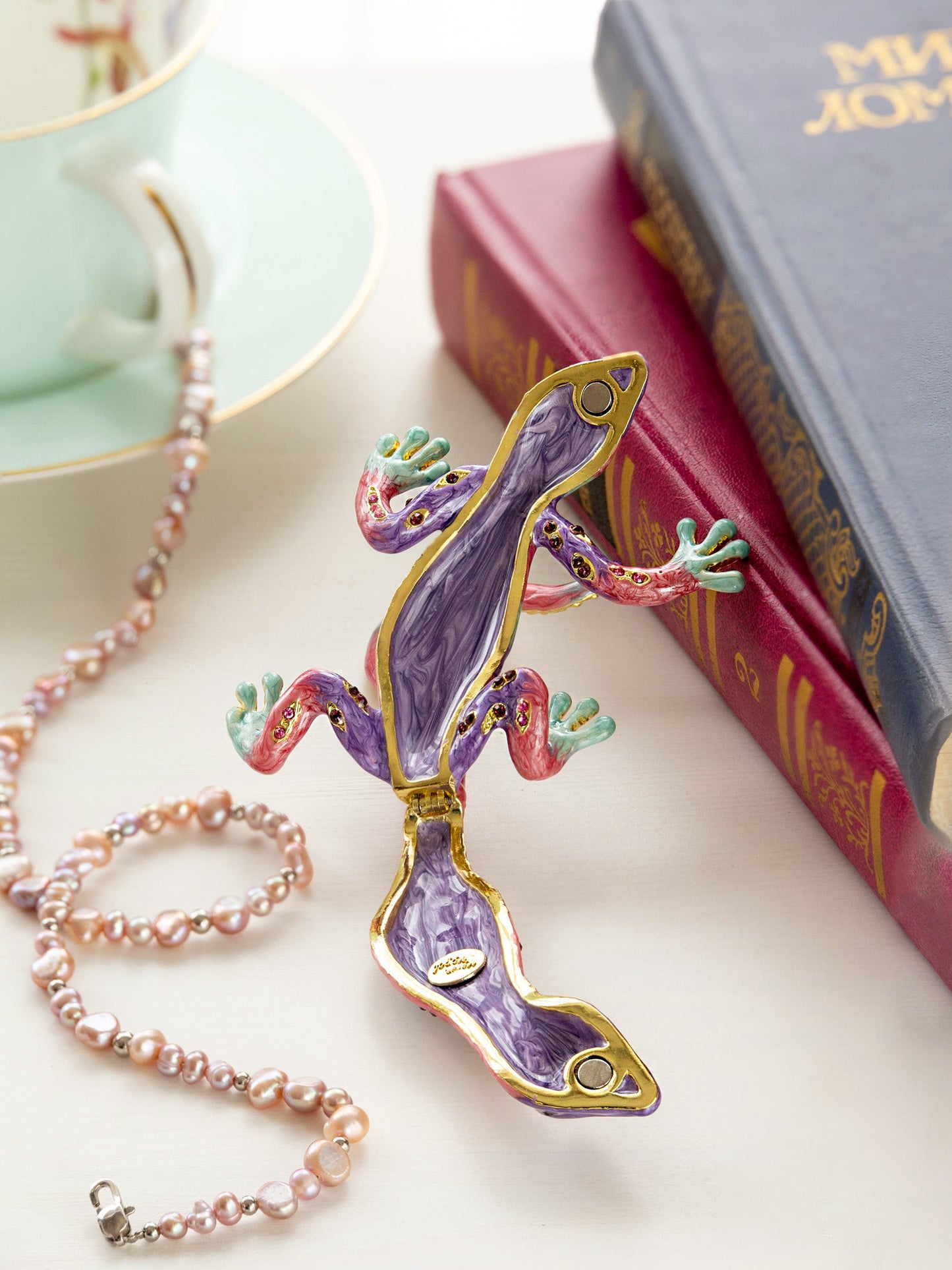 Keren Kopal Purple Lizard Jewelry Trinket Box
