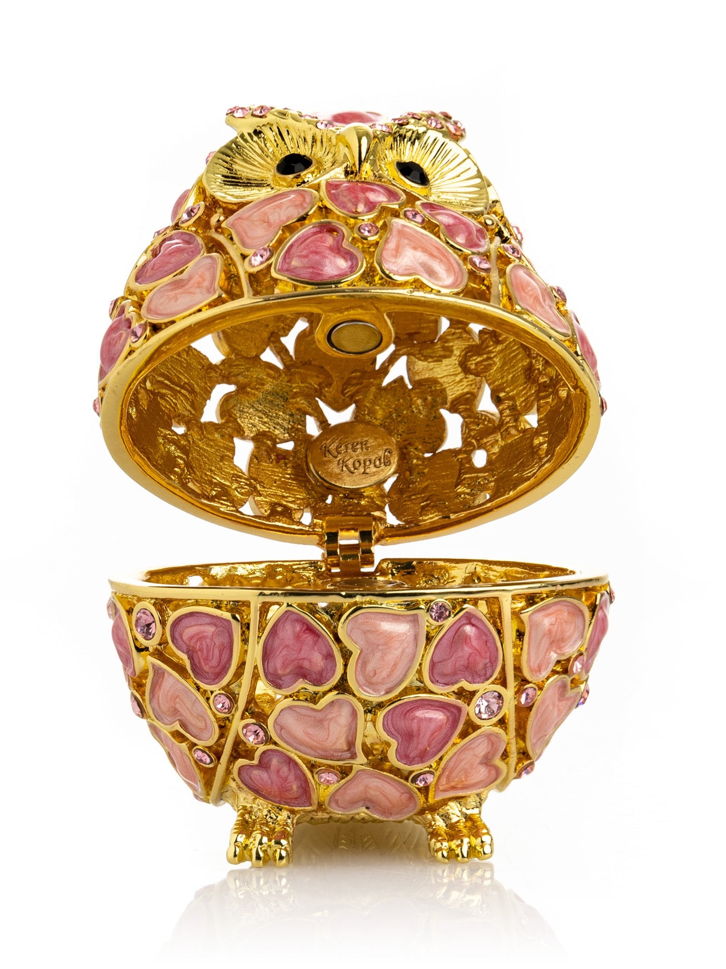 Keren Kopal Golden Owl with Hearts