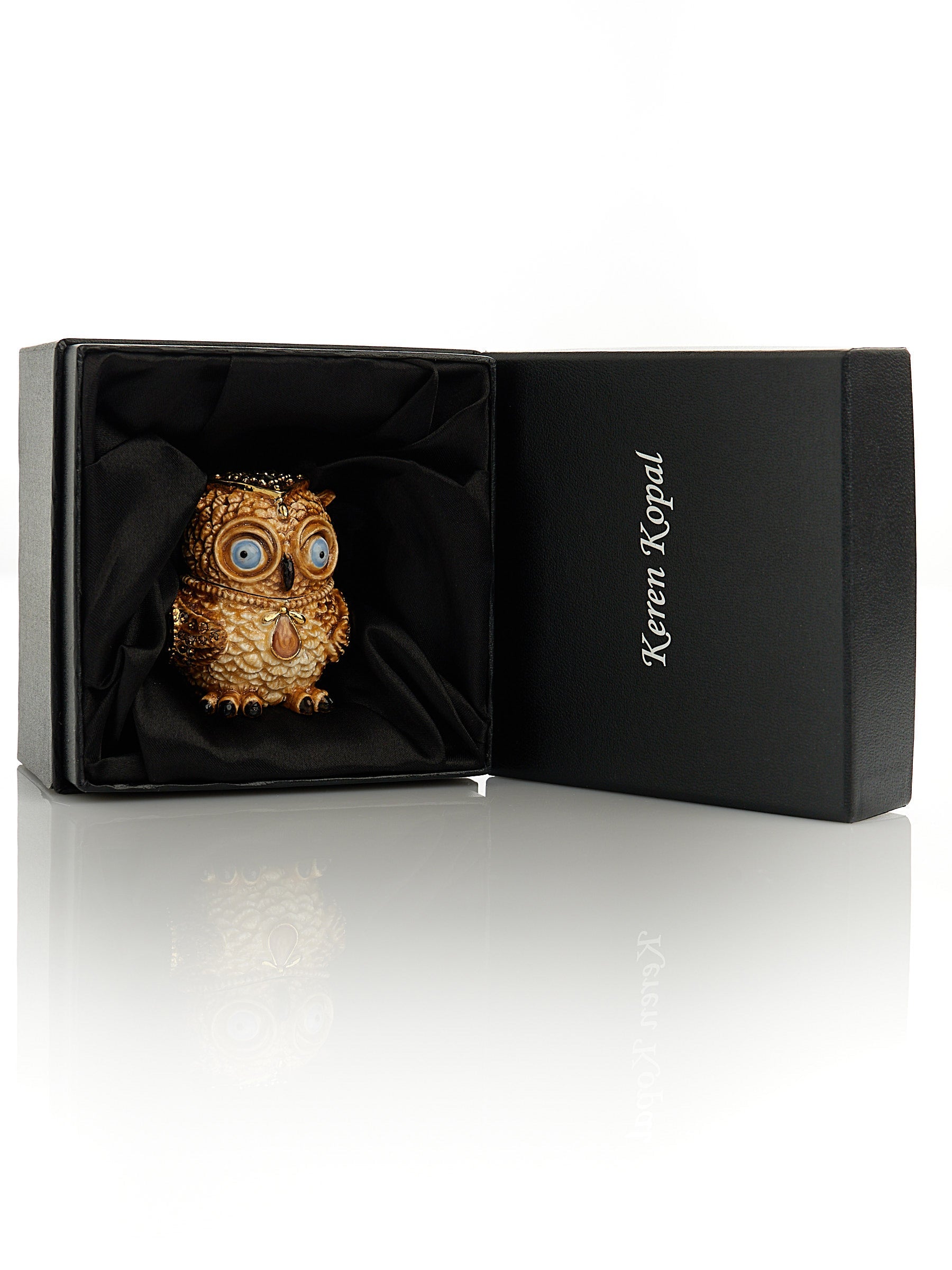 Keren Kopal Brown Owl Trinket Box