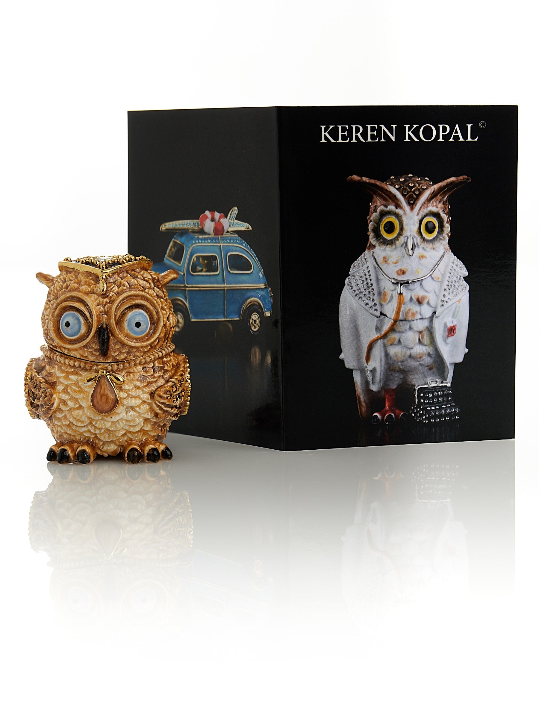 Keren Kopal Brown Owl Trinket Box
