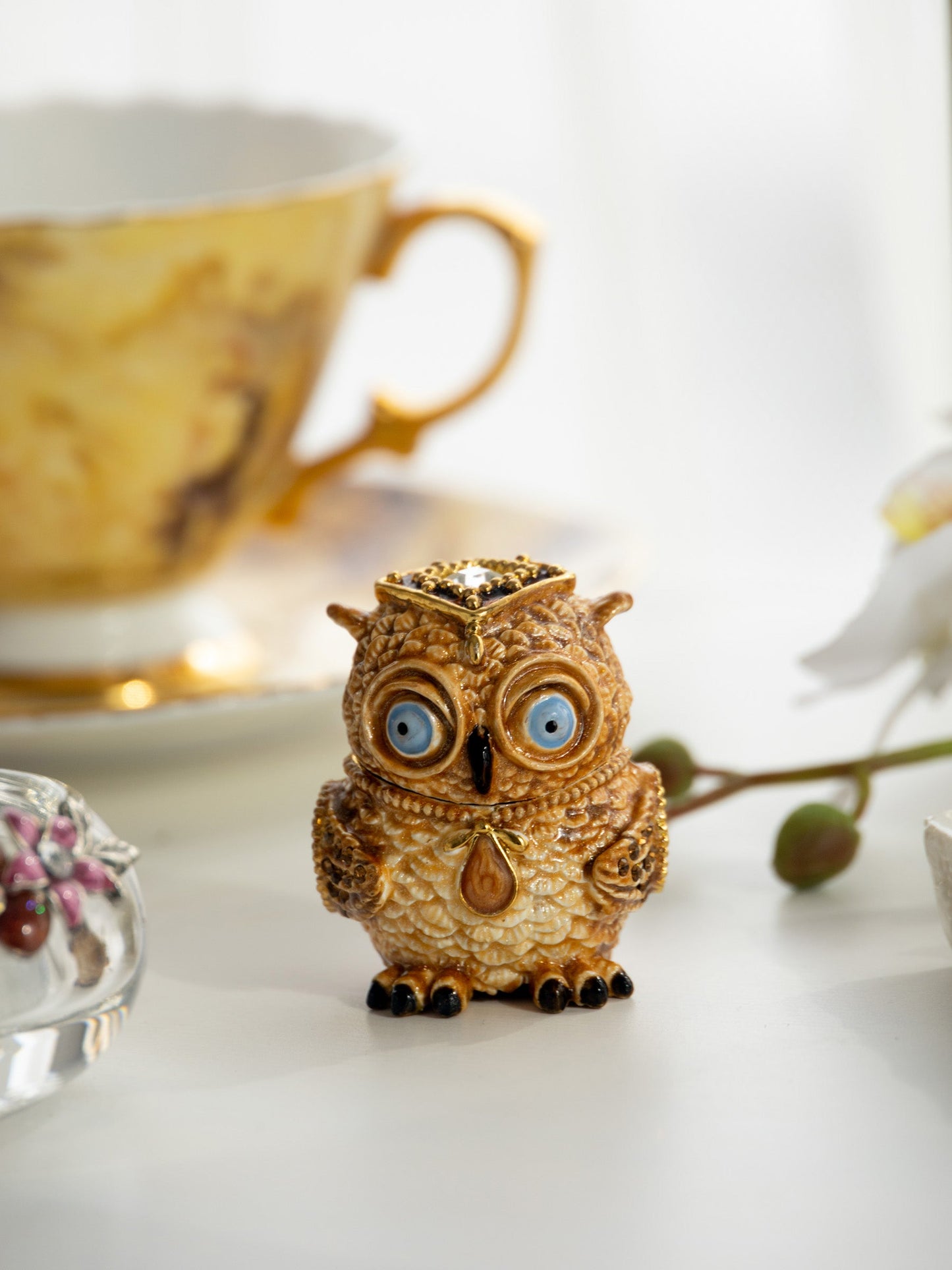 Keren Kopal Brown Owl Trinket Box