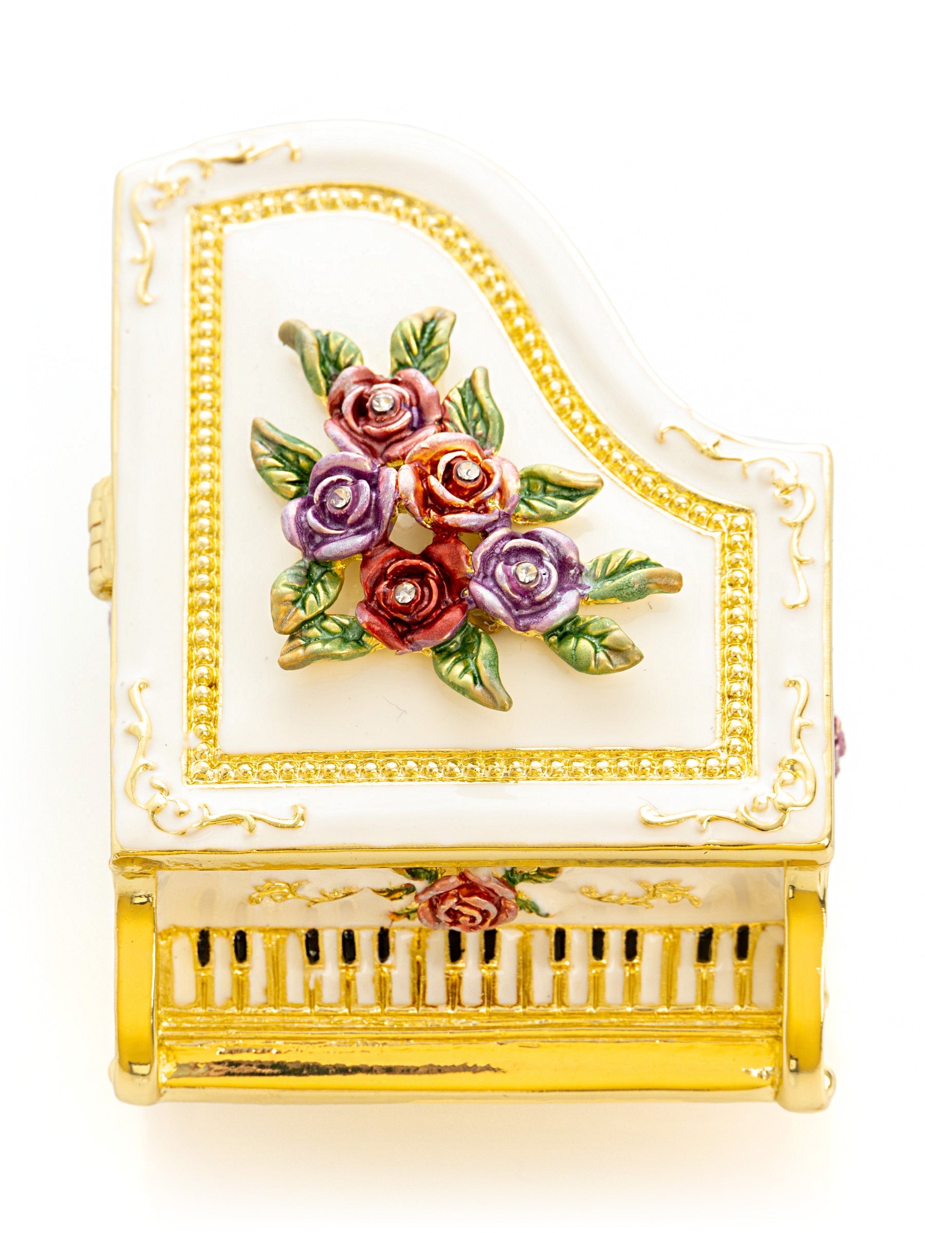 Keren Kopal White piano with flowers