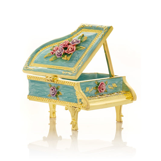 Turquoise Piano with Flowers - Exquisite Decor