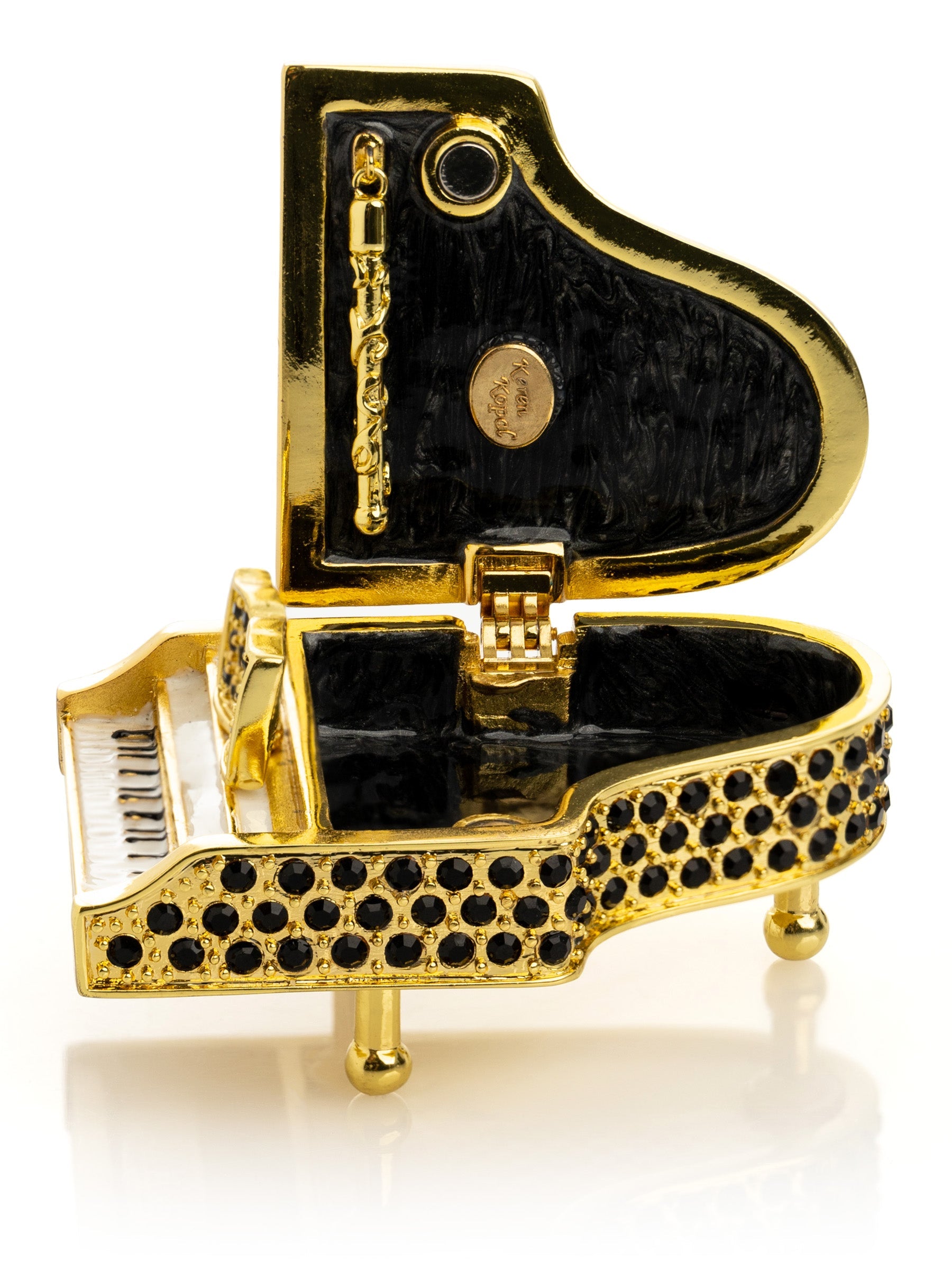 Keren Kopal Golden White Piano with Black Crystals
