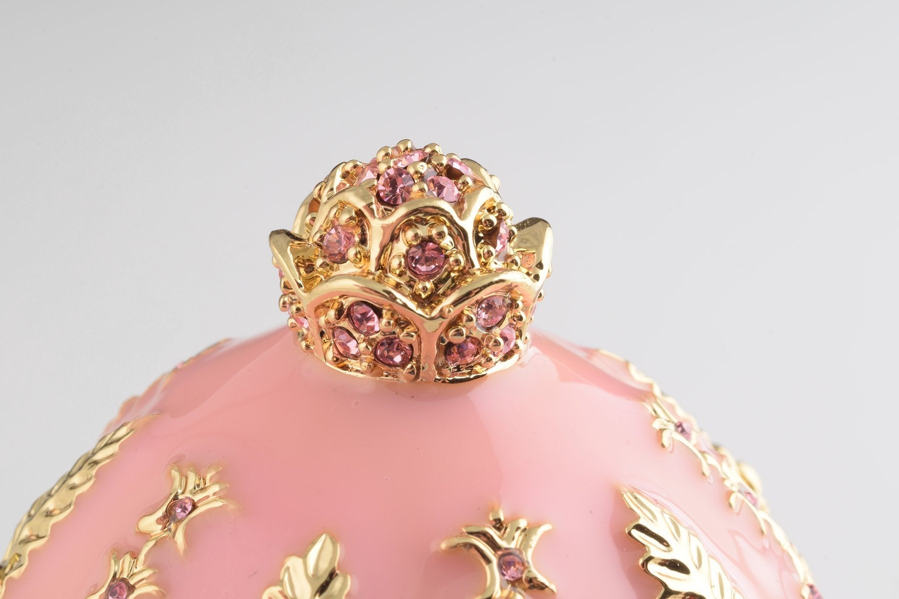 Keren Kopal Pink Carousel Faberge Egg with White Royal Horses