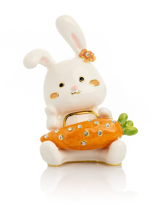 Keren Kopal Bunny with Carrot Trinket Box