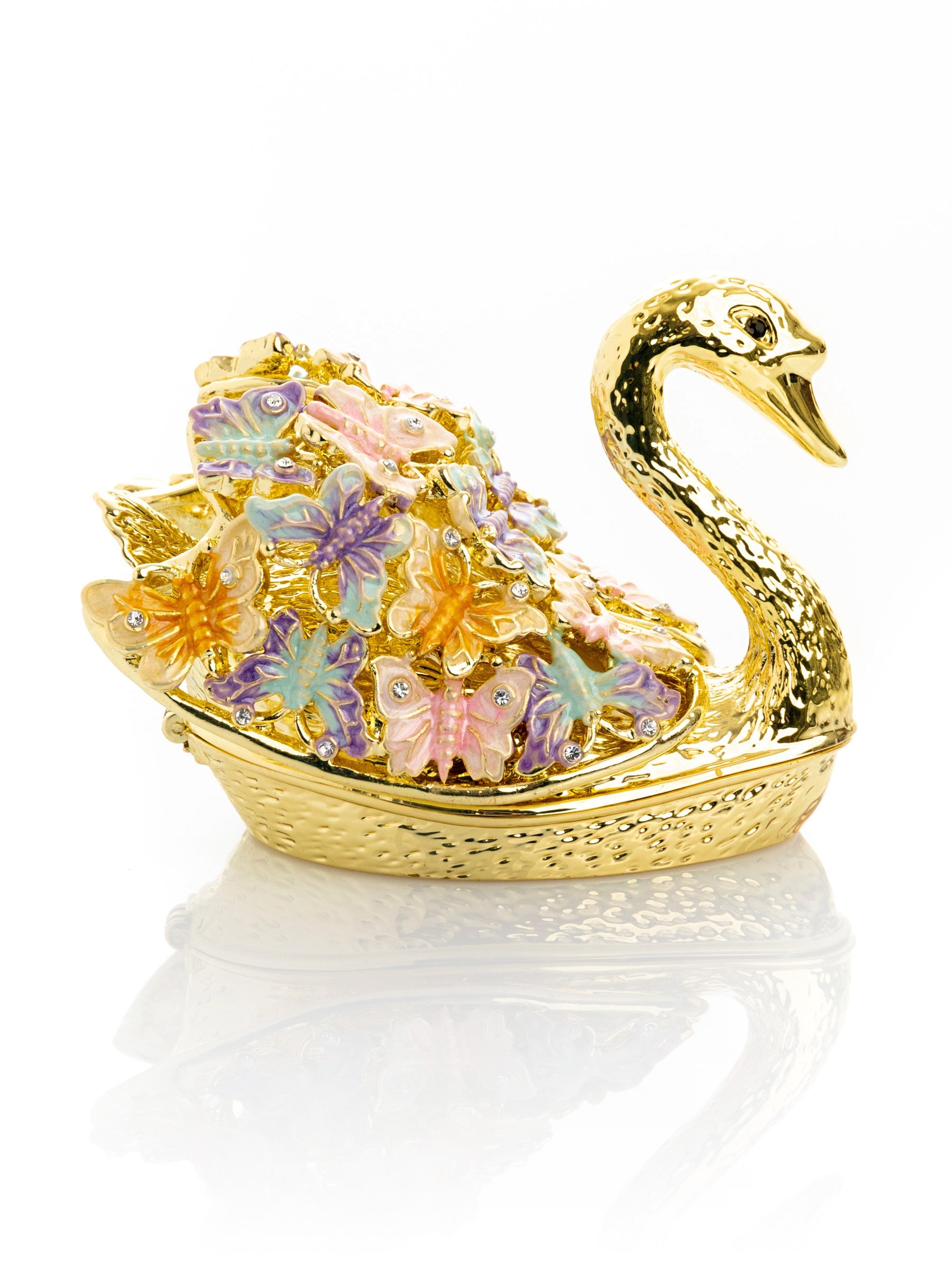 Keren Kopal Golden Swan Decorated with Butterflies