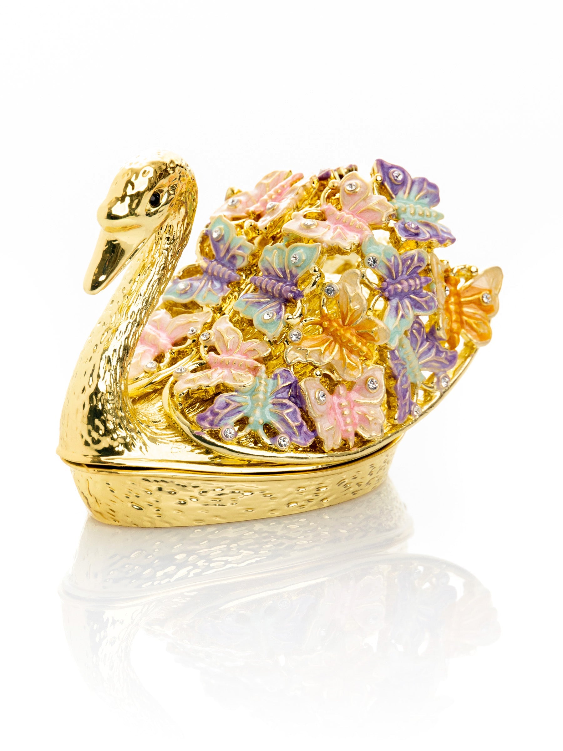 Keren Kopal Golden Swan Decorated with Butterflies