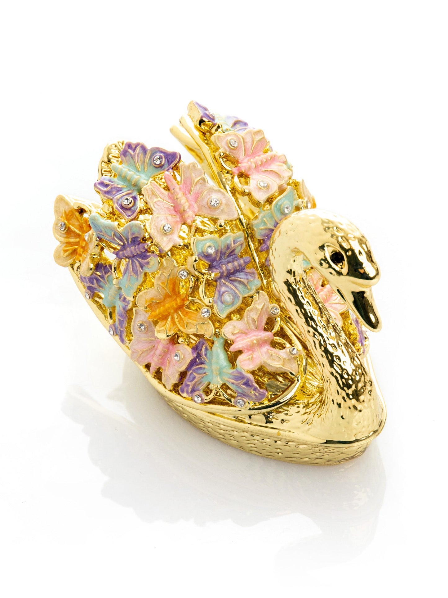 Keren Kopal Golden Swan Decorated with Butterflies