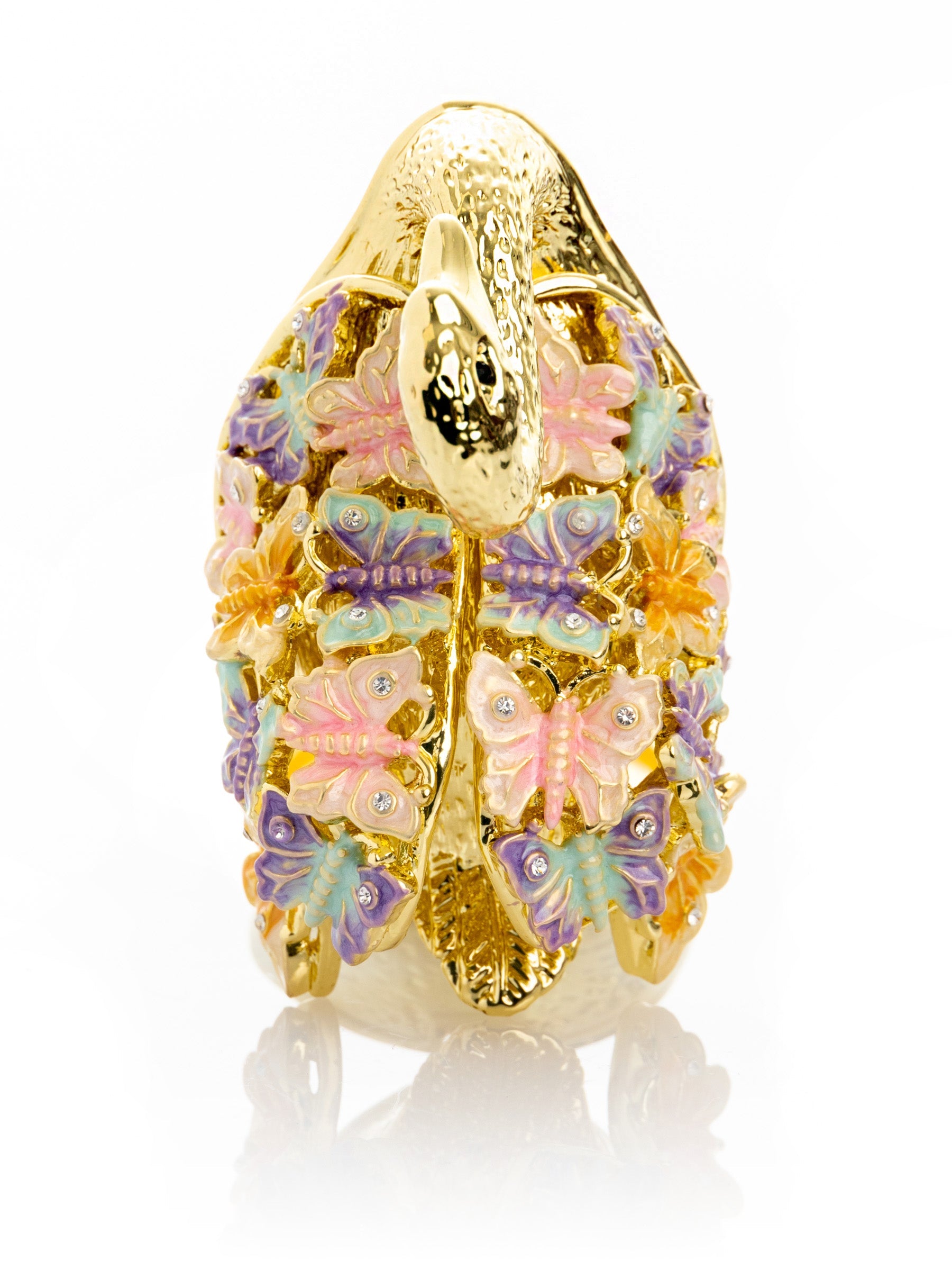 Keren Kopal Golden Swan Decorated with Butterflies