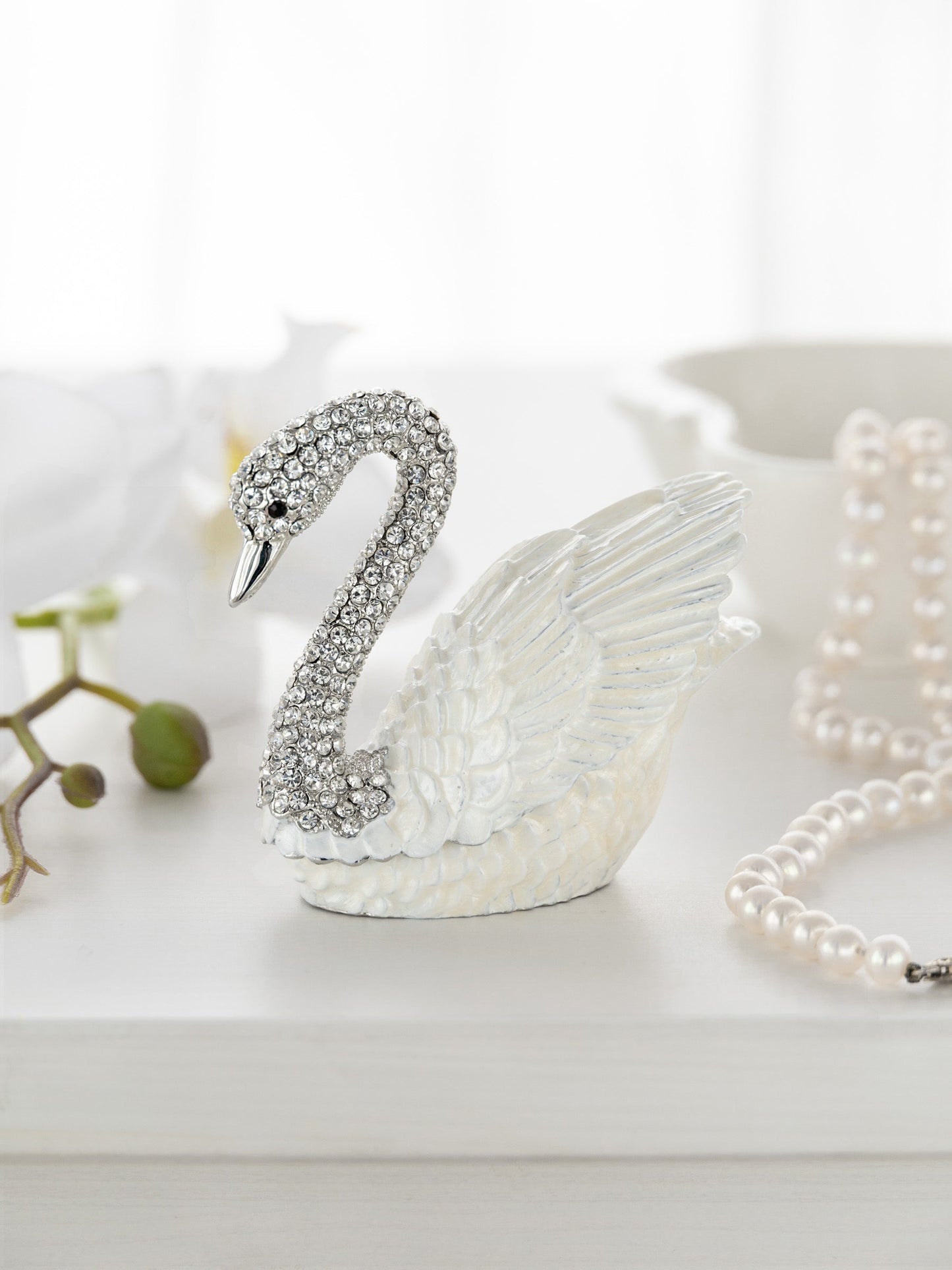 Keren Kopal White Swan with crystal neck