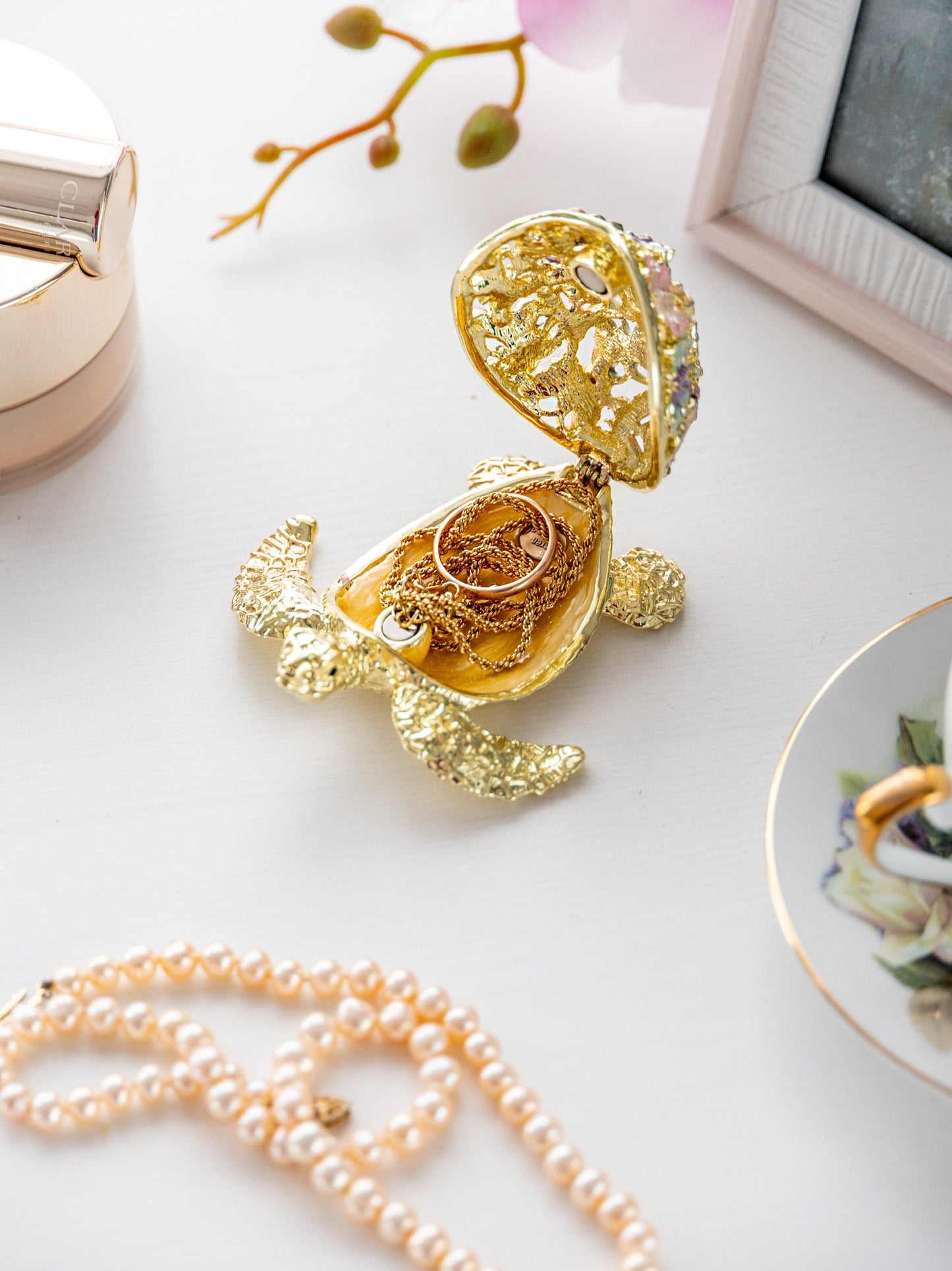 Keren Kopal Golden Turtle Decorated with butterflies