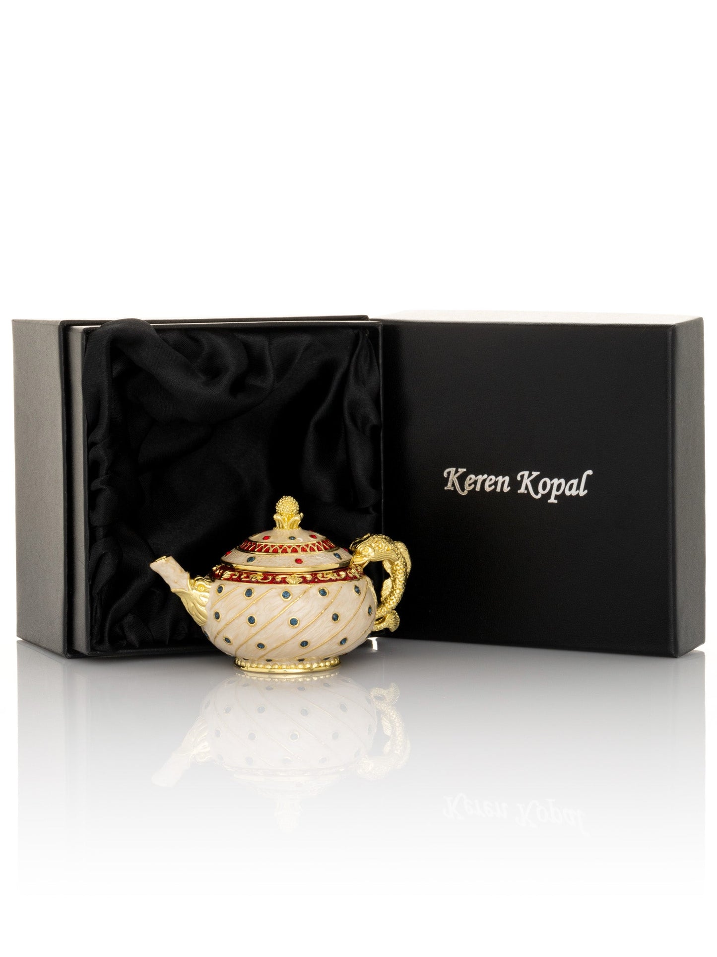 Keren Kopal White with Colorful Dots Teapot
