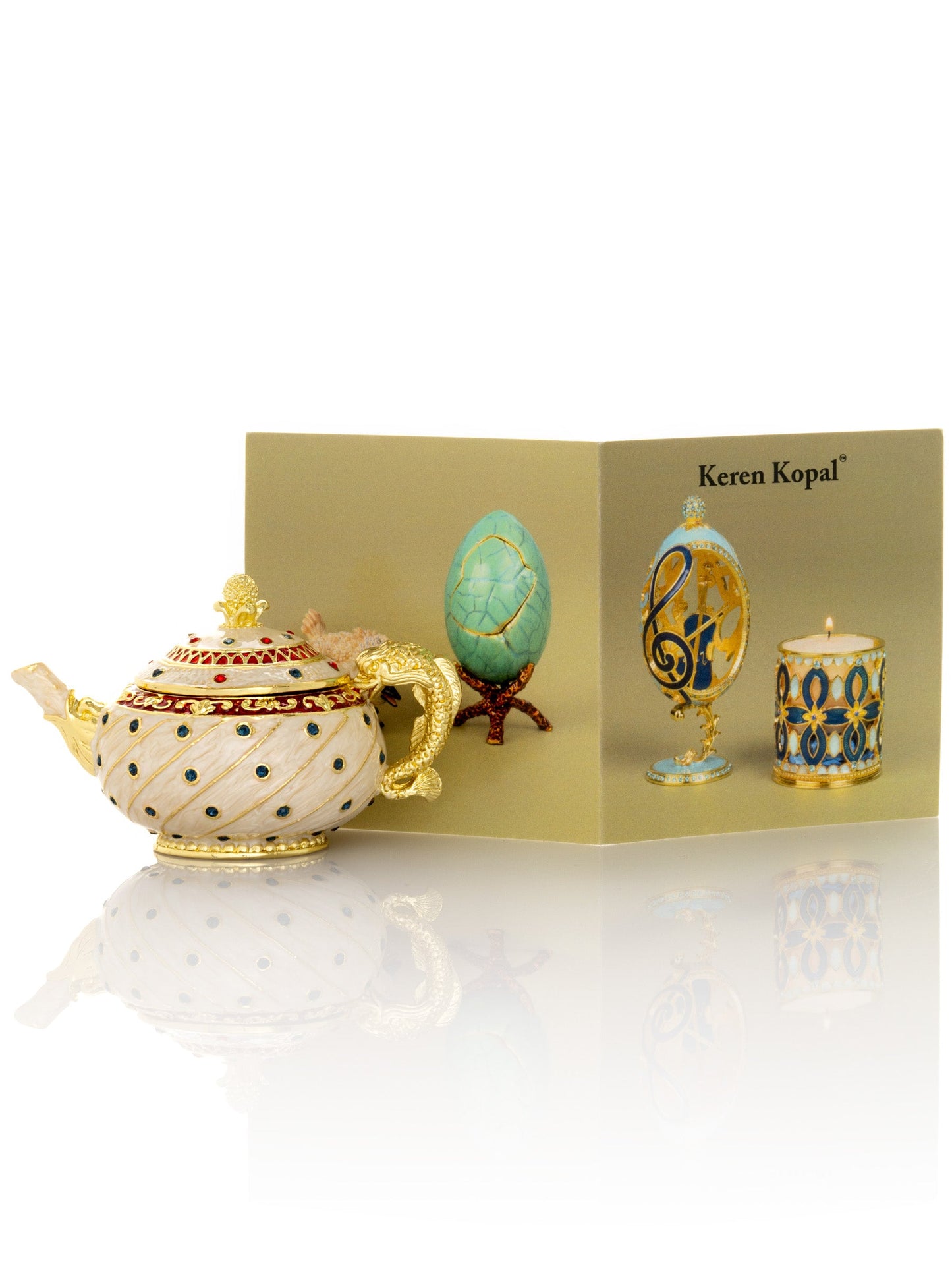 Keren Kopal White with Colorful Dots Teapot
