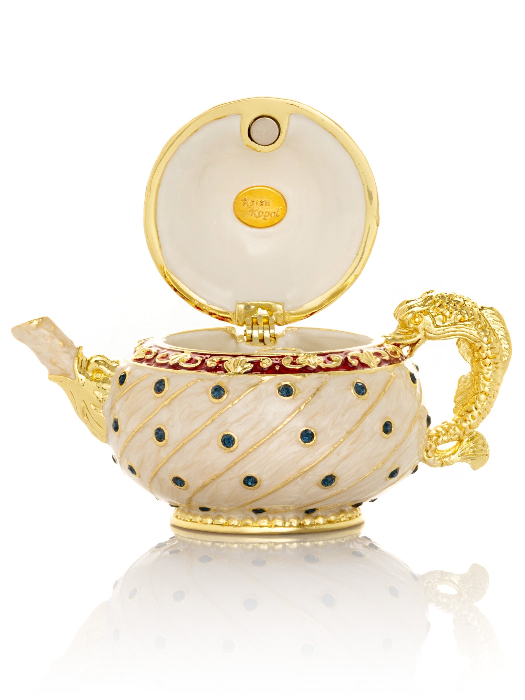 Keren Kopal White with Colorful Dots Teapot