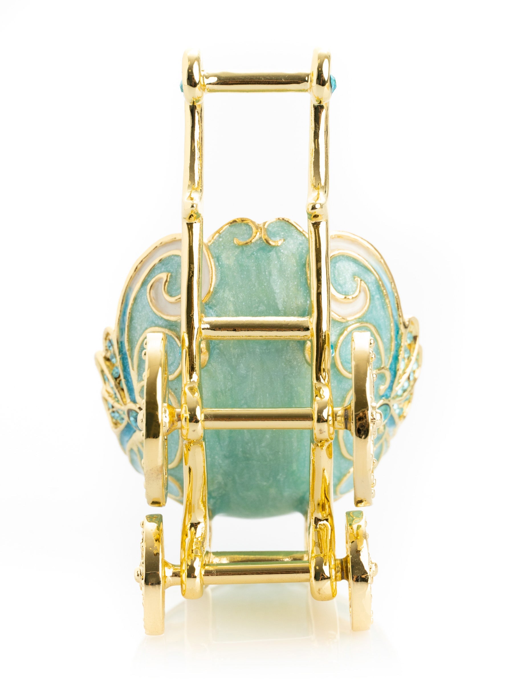 Keren Kopal Turquoise vintage Baby Carriage Trinket Box stroller