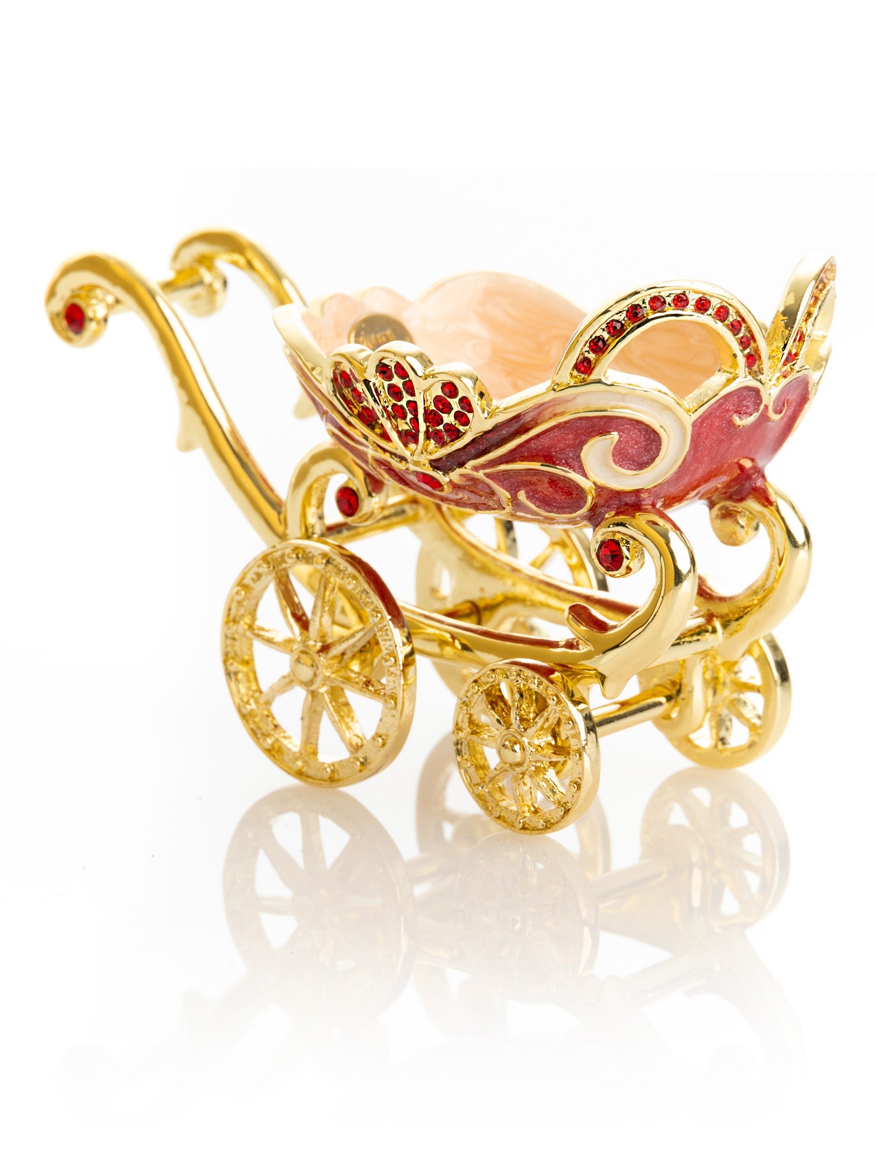 Keren Kopal Red vintage Baby Carriage Trinket Box stroller