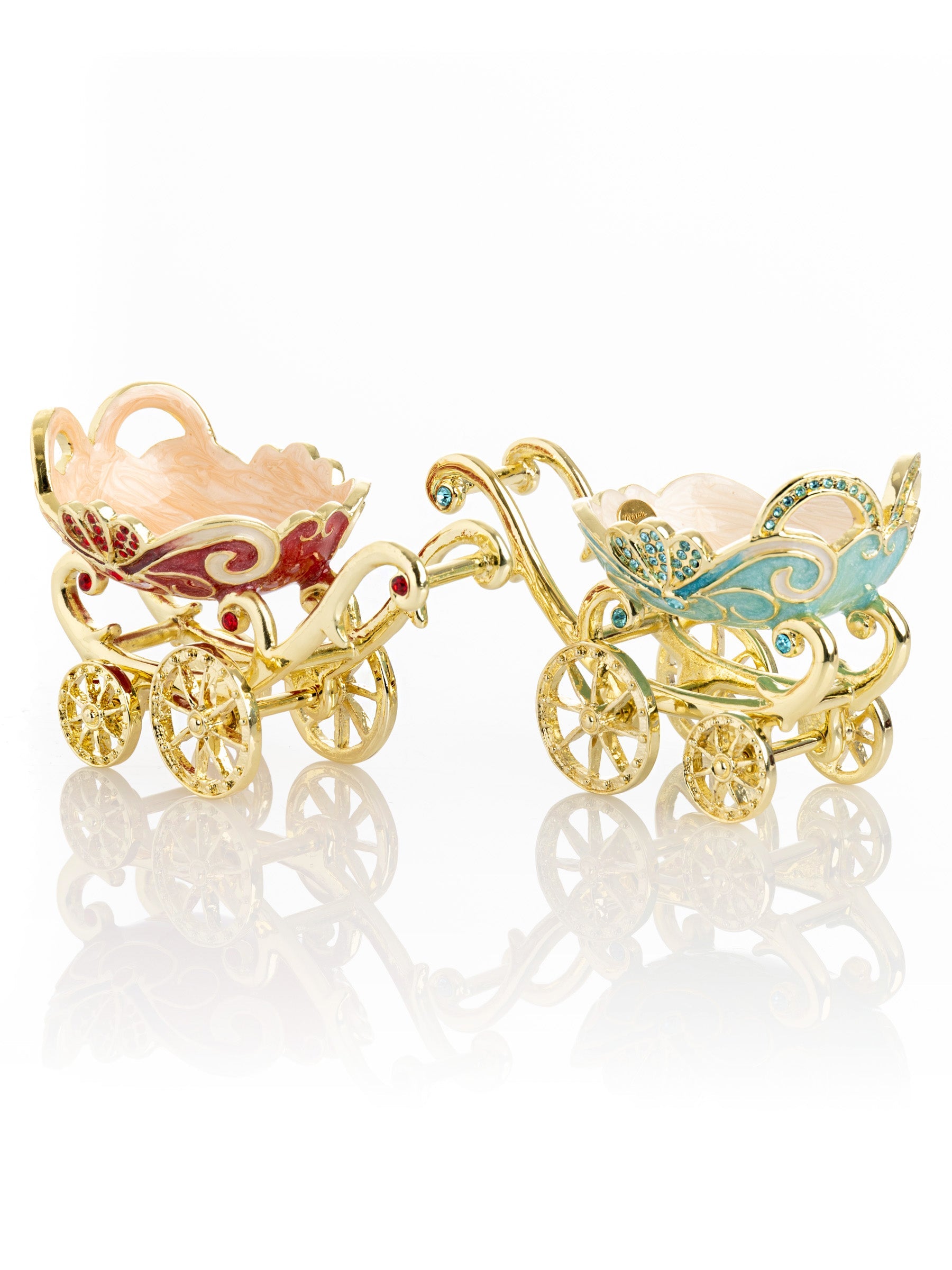 Keren Kopal Red vintage Baby Carriage Trinket Box stroller