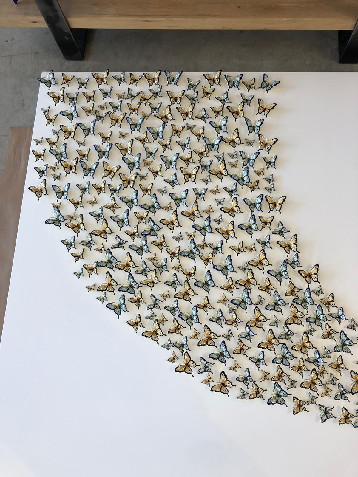 Keren Kopal River of Butterflies Wall Art White