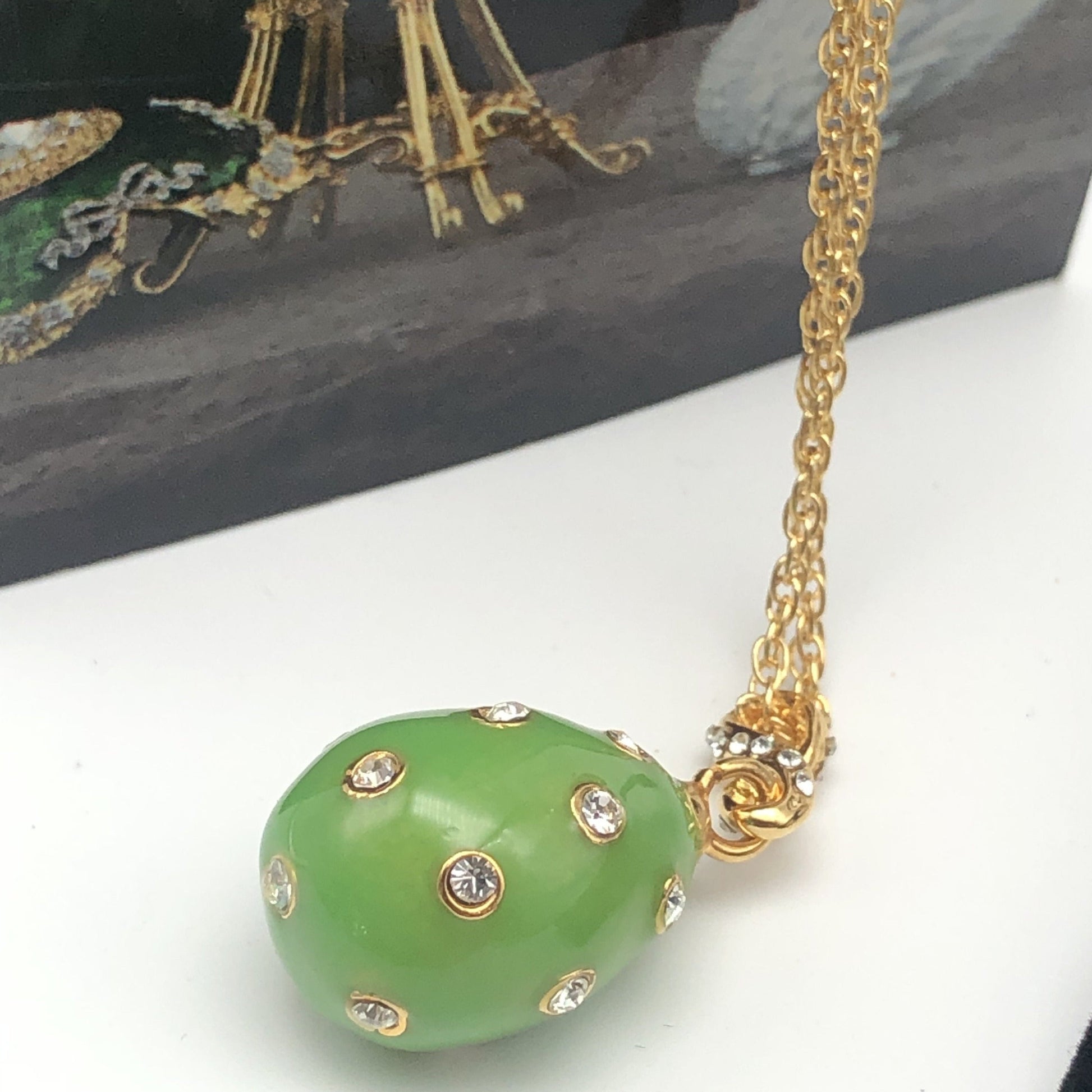 Keren Kopal Green Egg Pendant Gold Necklace