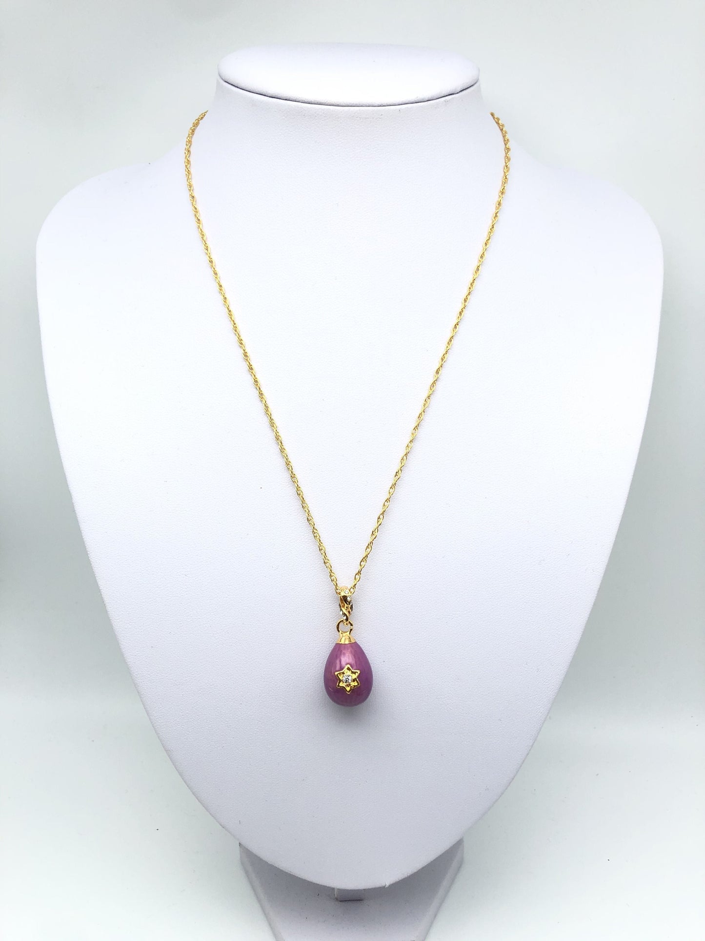 Keren Kopal Purple Egg Star of David Pendant Gold Necklace