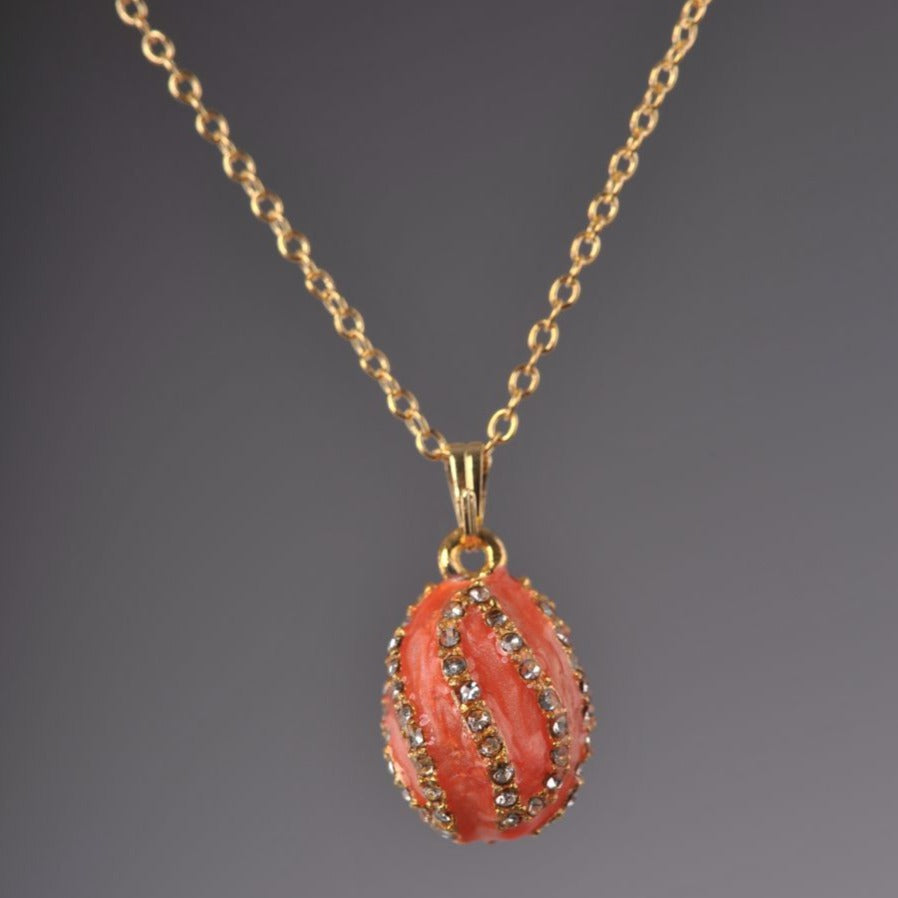 Keren Kopal Salmon Spiral Egg Pendant Necklace