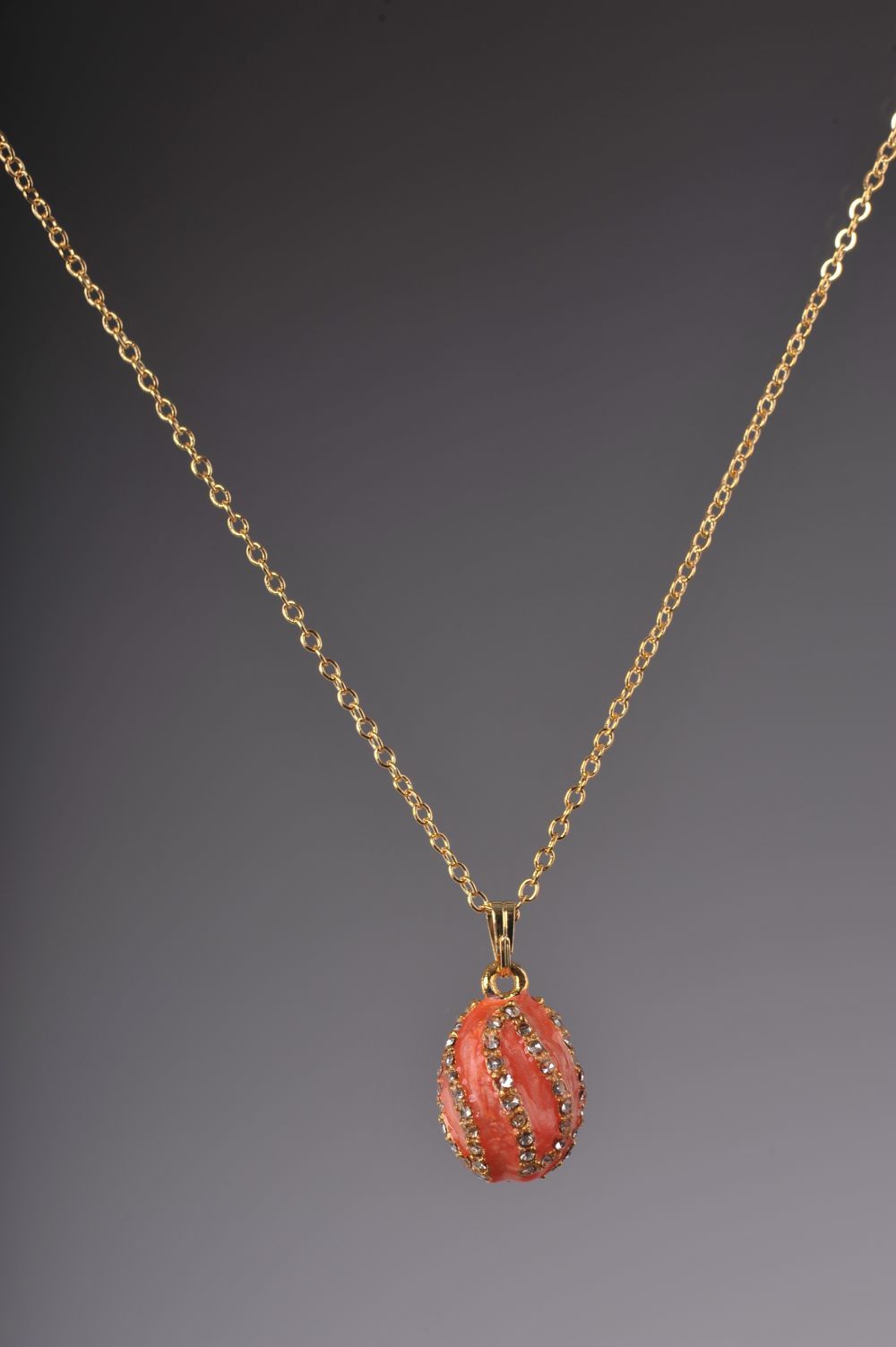 Keren Kopal Salmon Spiral Egg Pendant Necklace