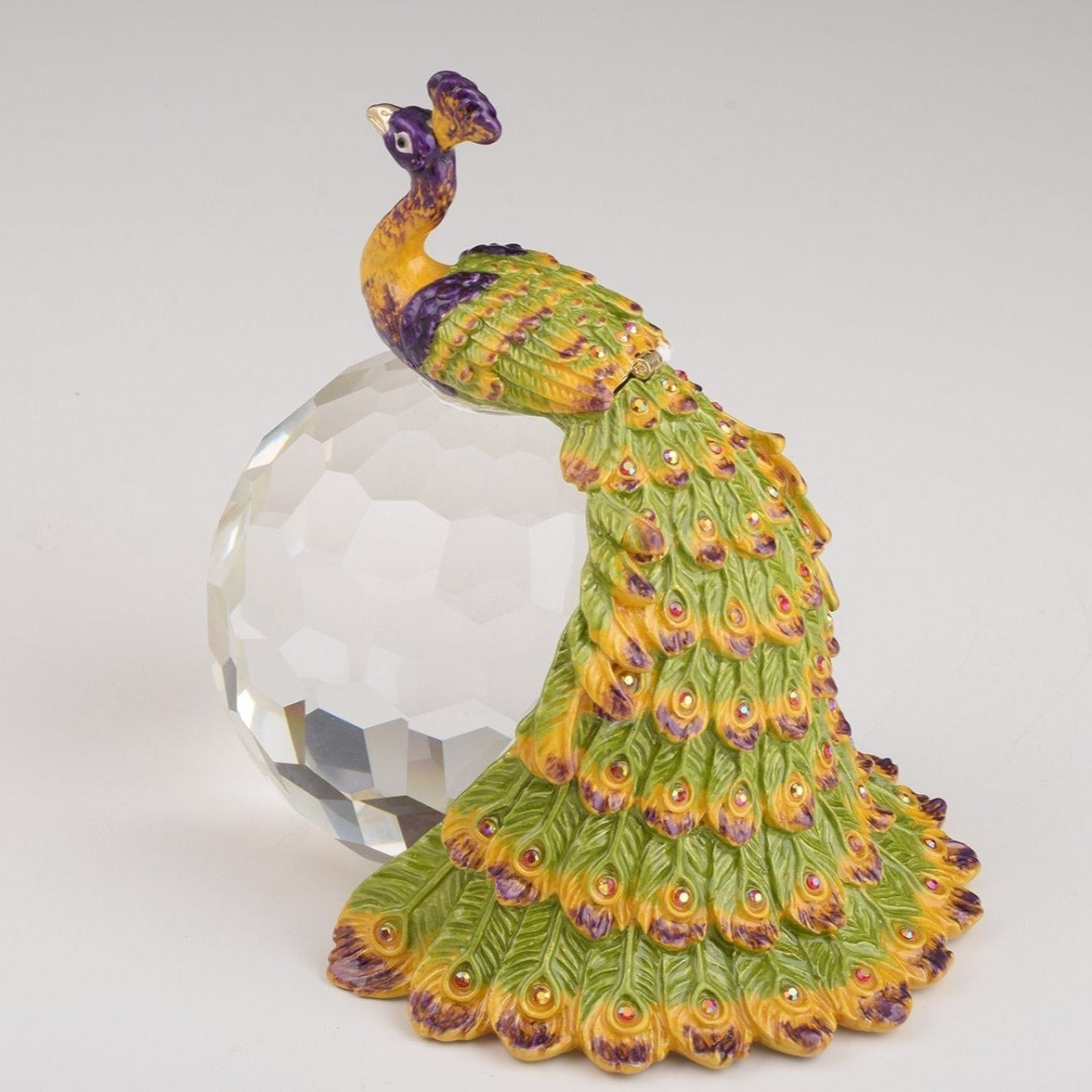 Keren Kopal Colorful Peacock on Crystal Ball