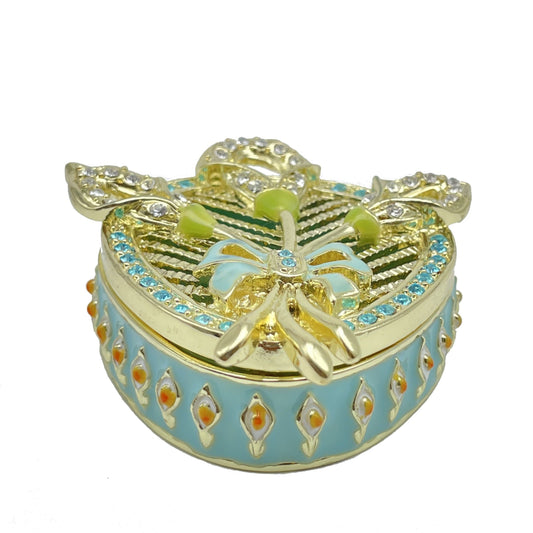 Green turquoise Beautiful Decorated Trinket Box - Exquisite Decor