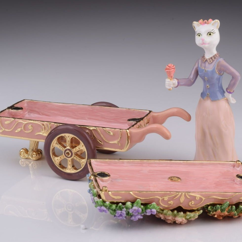 Keren Kopal Florist Cat with flowers cart trinket box
