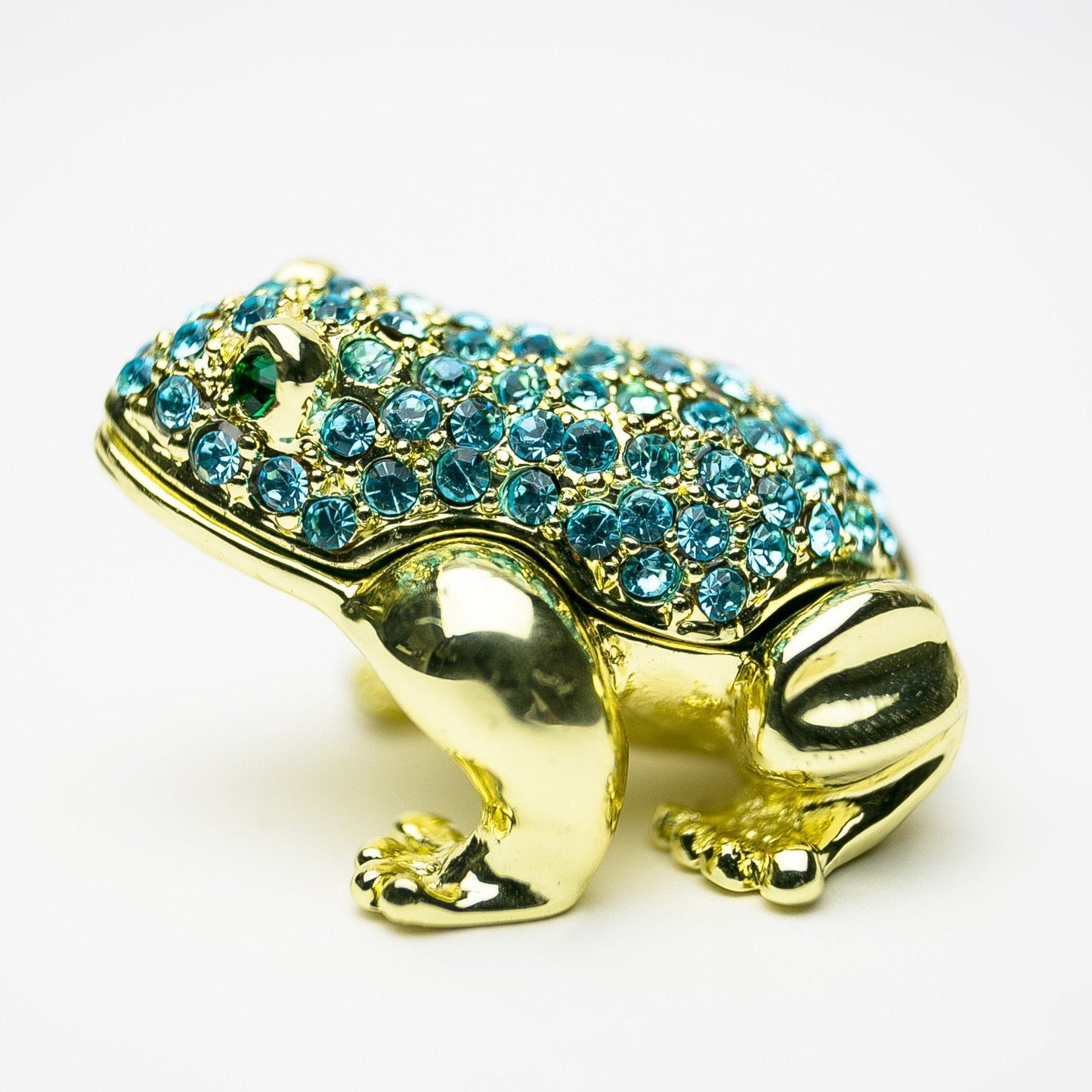 Keren Kopal Gold Frog Decorated with Blue Crystals