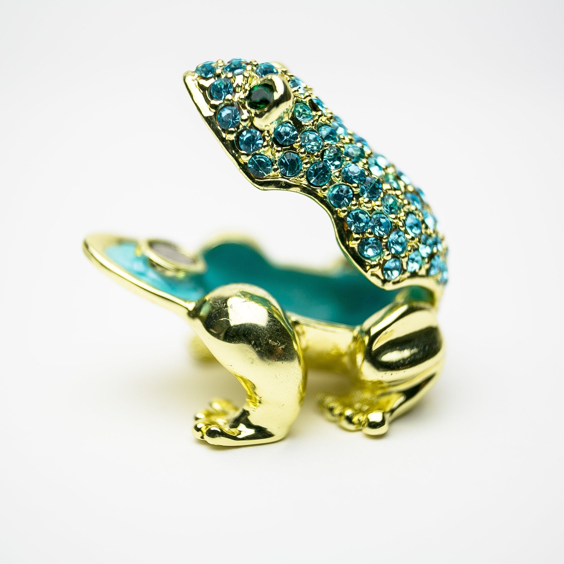 Keren Kopal Gold Frog Decorated with Blue Crystals